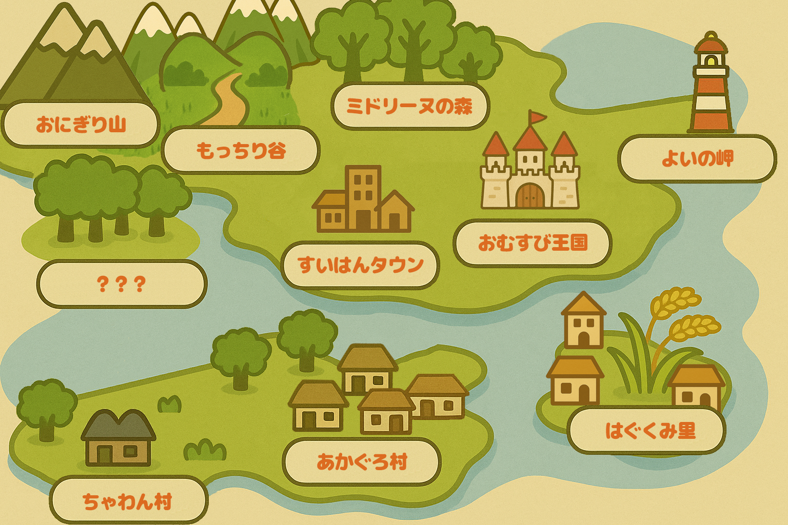 ハッピーこめぴこワールドの地図